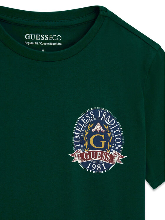 Guess Guess Camiseta L6YI07 K3715 Verde oscuro Regular Fit