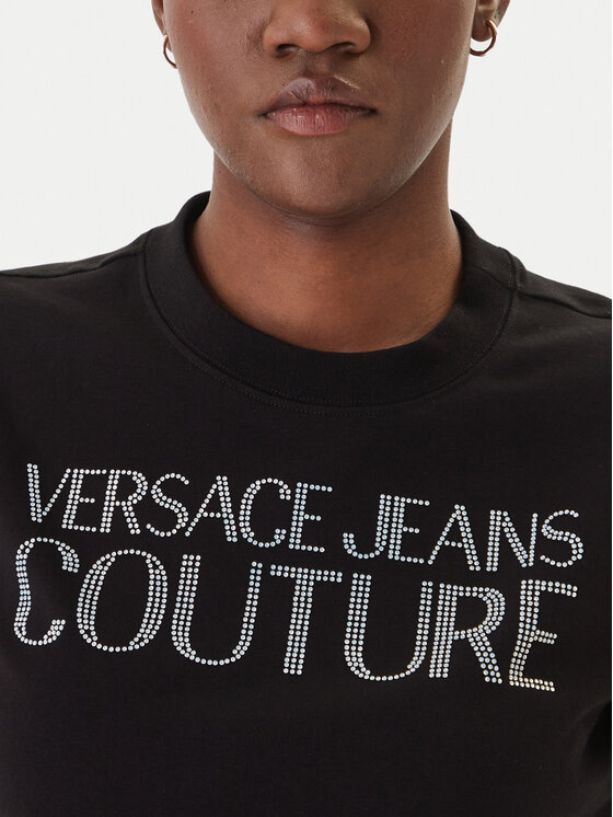 Versace Jeans Versace Jeans Camiseta 80HAHT09 Negro Regular Fit