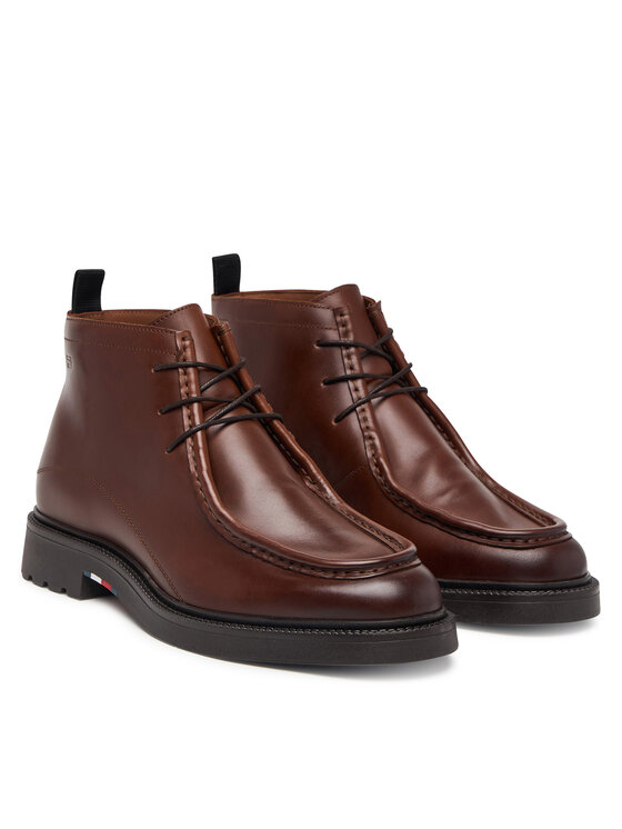 Tommy Hilfiger Polacchine Tommy Hilfiger Corporate Casual Lth Moc Chukka FM0FM05987 Marrone