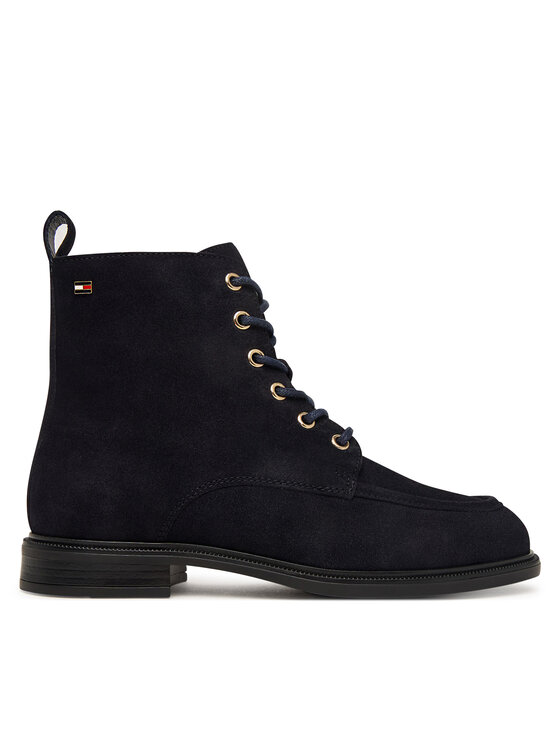 Tommy Hilfiger Polacchine Tommy Hilfiger Enamel Flag Suede Lace-Up Boot FW0FW09681 Blu scuro
