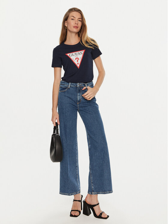 Guess Guess Футболка W1YI1B I3Z14 Cиній Regular Fit