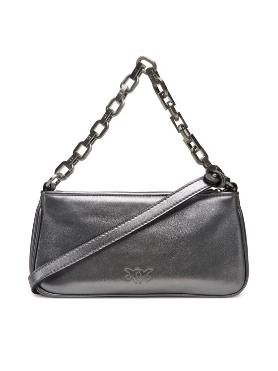 PINKO Kabelka PINKO Half Moon Baguette Mini AI 25-26 PLTT 105069 A2O9 Stříbrná