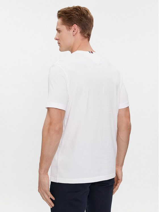 Tommy Hilfiger Tommy Hilfiger Póló Script Logo Tee MW0MW33691 Fehér Regular Fit