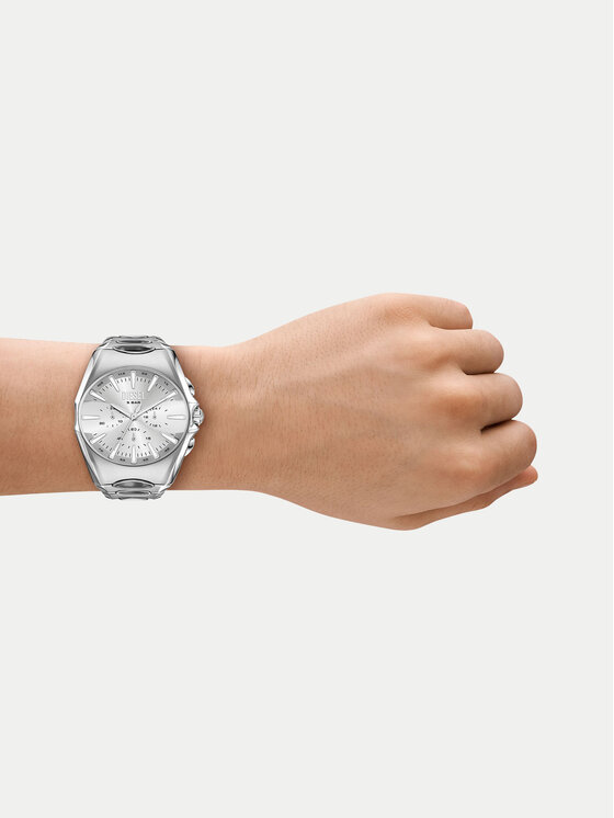 Diesel Годинник Diesel D-Curve Chronograph DZ4694 Срібний