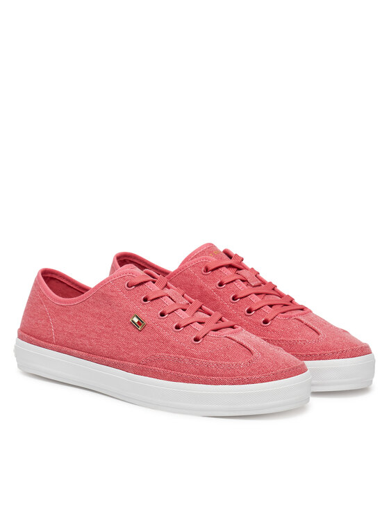 Tommy Hilfiger Sneakers Tommy Hilfiger Washed Canvas Vulc Sneaker FW0FW08894 Rosa