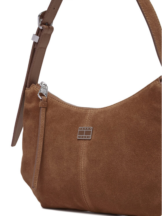 Tommy Jeans Kabelka Tommy Jeans Tjw Slouchy Suede Shoulder Bag AW0AW18859 Hnědá