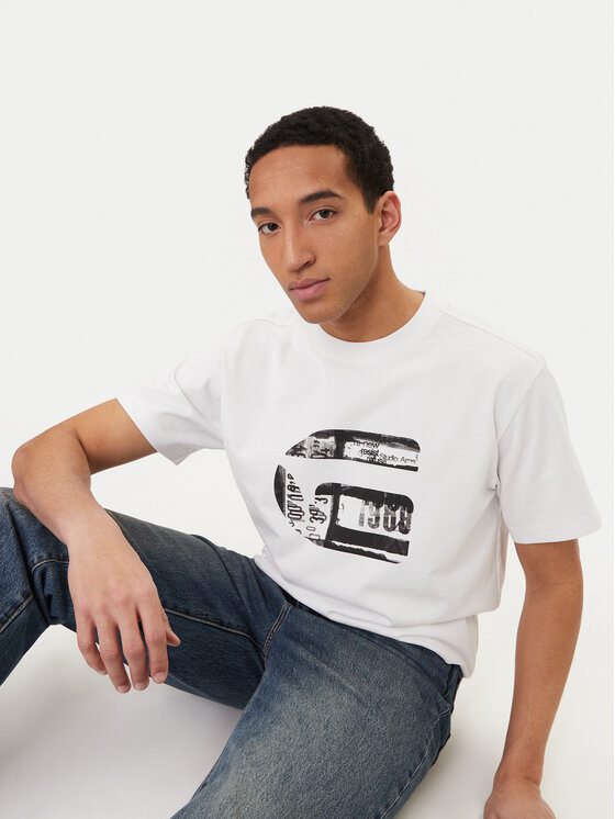 G-Star Raw G-Star Raw Camiseta G Icon Graphic D28823-E385 Blanco Regular Fit