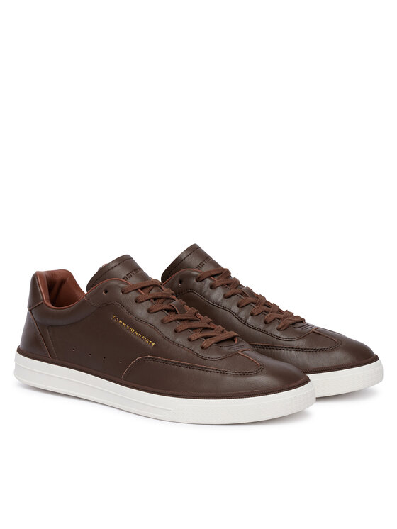 Tommy Hilfiger Sneakersy Tommy Hilfiger Th Lo Lux Lth Sneaker FM0FM05996 Hnedá