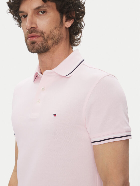 Tommy Hilfiger Tommy Hilfiger Polo marškinėliai MW0MW39993 Rožinė Slim Fit