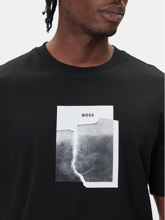 BOSS BOSS Camiseta Te_Brokenice 50554640 Negro Regular Fit