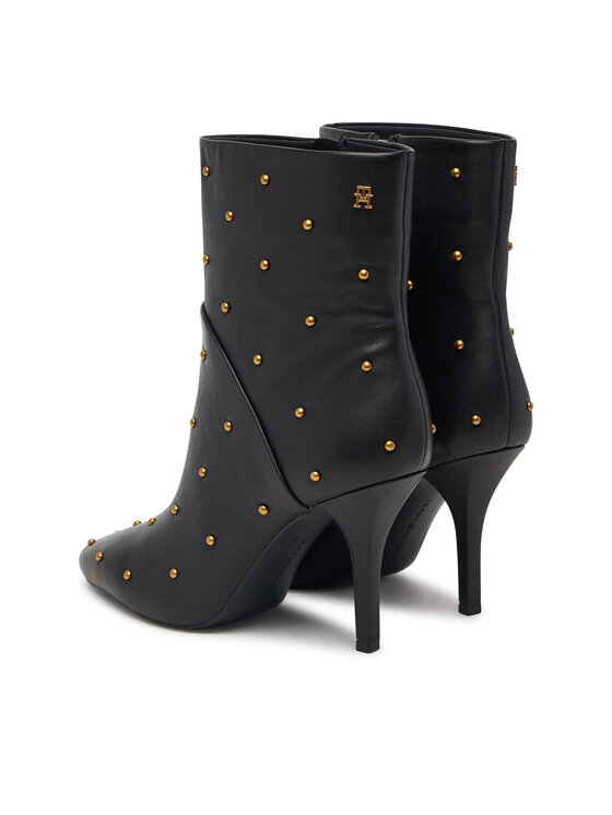 Tommy Hilfiger Botki Tommy Hilfiger High Heel Ankle Boot With Studs FW0FW09558 Czarny