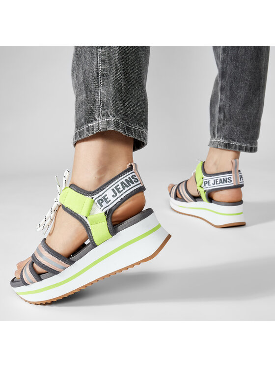 Pepe Jeans Σανδάλια Pepe Jeans Fuji Laces PLS90506 Γκρι