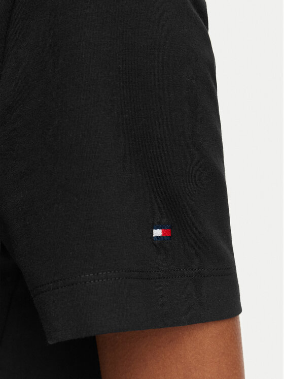 Tommy Hilfiger Tommy Hilfiger Camiseta Th Script WW0WW49941 Negro Regular Fit