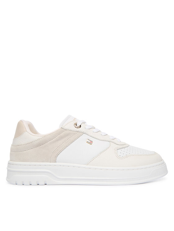 Tommy Hilfiger Sneakers Tommy Hilfiger Th Sporty Cupsole Tumbled Ltr FW0FW09024 Écru