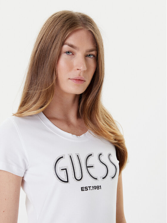 Guess Guess Футболка W5YI05 J1314 Білий Regular Fit