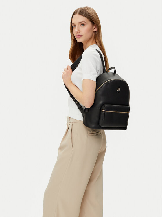 Tommy Hilfiger Nahrbtnik Tommy Hilfiger Th Logotape Backpack AW0AW17163 Črna