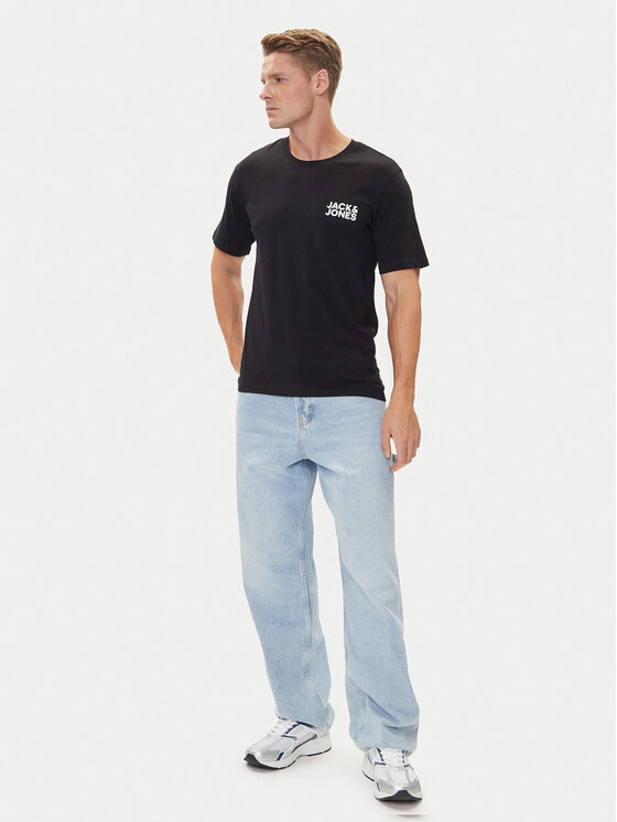 Jack & Jones Jack & Jones Комплект футболок Corp Logo 12191762 Чорний Slim Fit