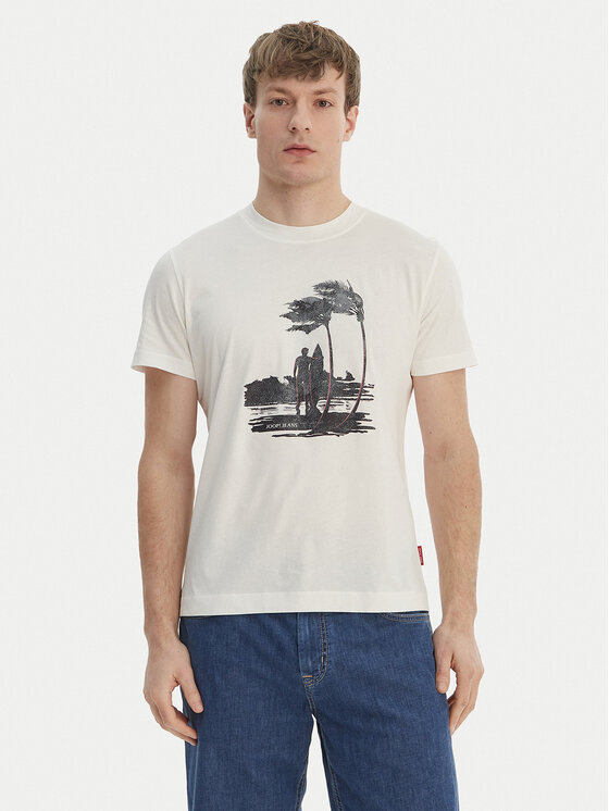 JOOP! Jeans JOOP! Jeans Camiseta JJJ-Lanakila 30101983 Écru Regular Fit