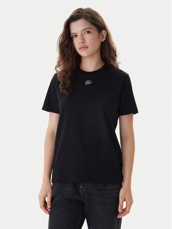 KARL LAGERFELD KARL LAGERFELD Camiseta B1W17091 Negro Regular Fit