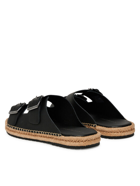 Tommy Hilfiger Espadrillas Tommy Hilfiger Flex Jutte Hilfiger Lth Sandal FM0FM05646 Nero