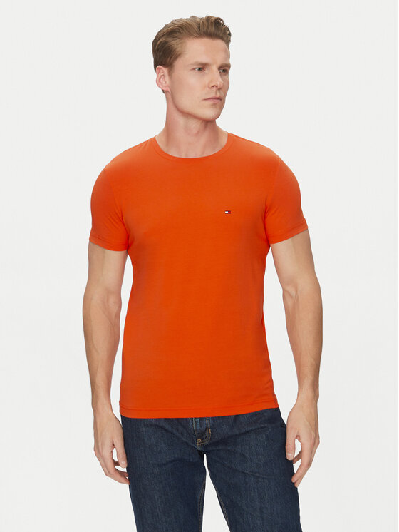 Tommy Hilfiger Tommy Hilfiger Majica MW0MW10800 Oranžna Slim Fit