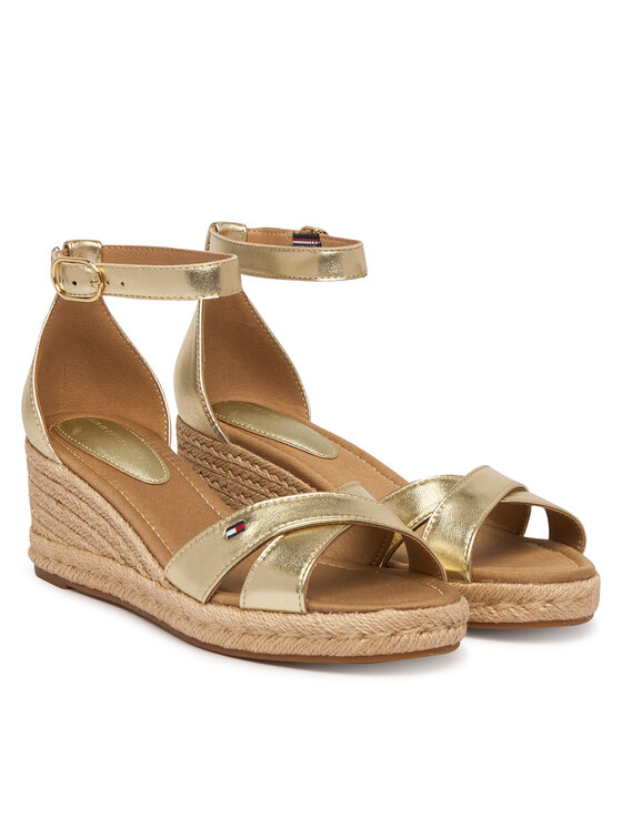 Tommy Hilfiger Espadrilles Tommy Hilfiger Metalic Crossover Strap FW0FW09333 Arany
