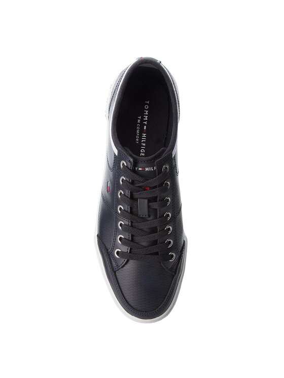 Tommy Hilfiger Tenisice Tommy Hilfiger Core Corporate Leather Sneaker FM0FM01497 Tamnoplava