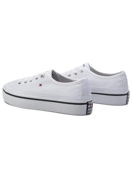 Tommy Hilfiger Tenisky Tommy Hilfiger Corporate Flatform Sneaker FW0FW04259 Bílá