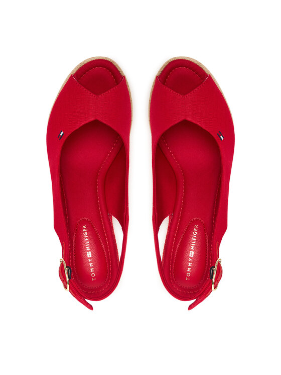 Tommy Hilfiger Espadrillas Tommy Hilfiger Flag High Wedge Espad Slingback FW0FW09343 Rosso