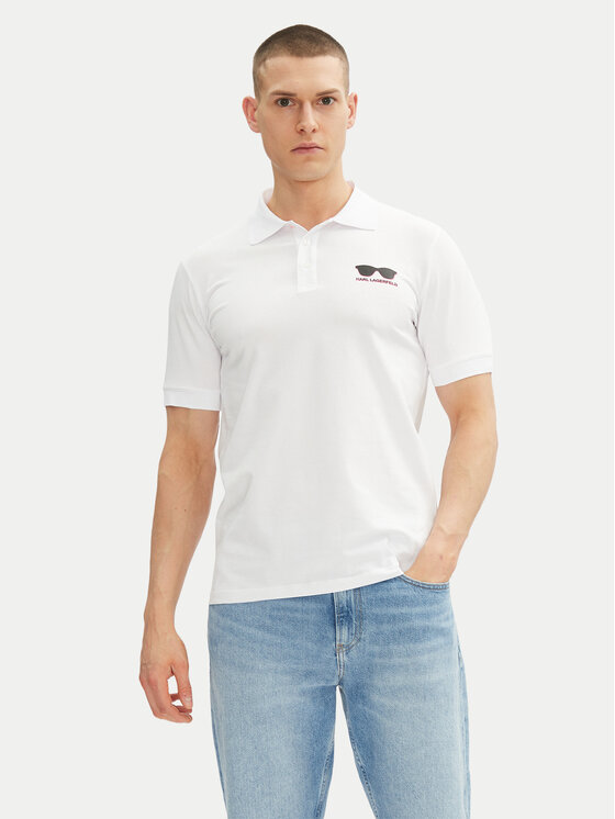 KARL LAGERFELD KARL LAGERFELD Polo 745400 552235 Λευκό Slim Fit
