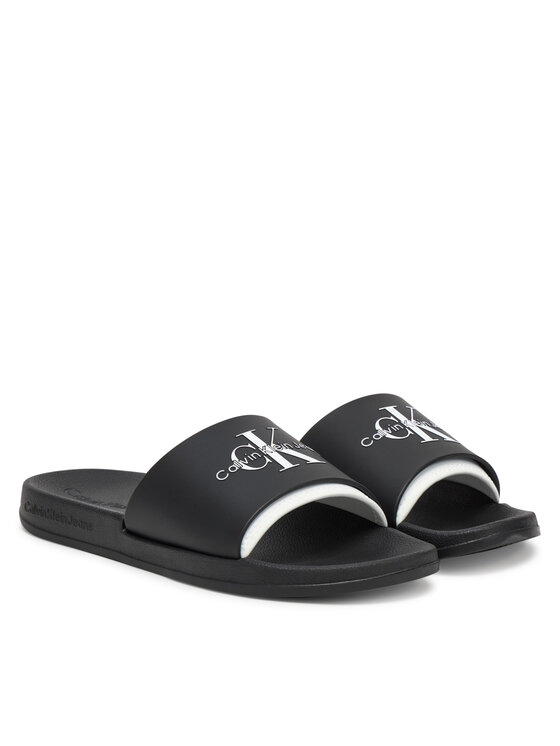 Calvin Klein Jeans Iešļūcenes Calvin Klein Jeans Slide Rubber Neoprene Monologo YM0YM00361 Melns