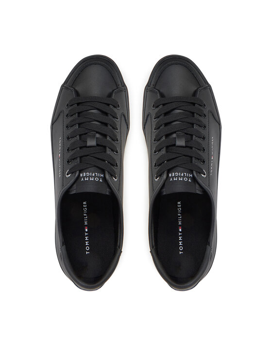 Tommy Hilfiger Superge Tommy Hilfiger Core Corporate Vulc Leather FM0FM05399 Črna