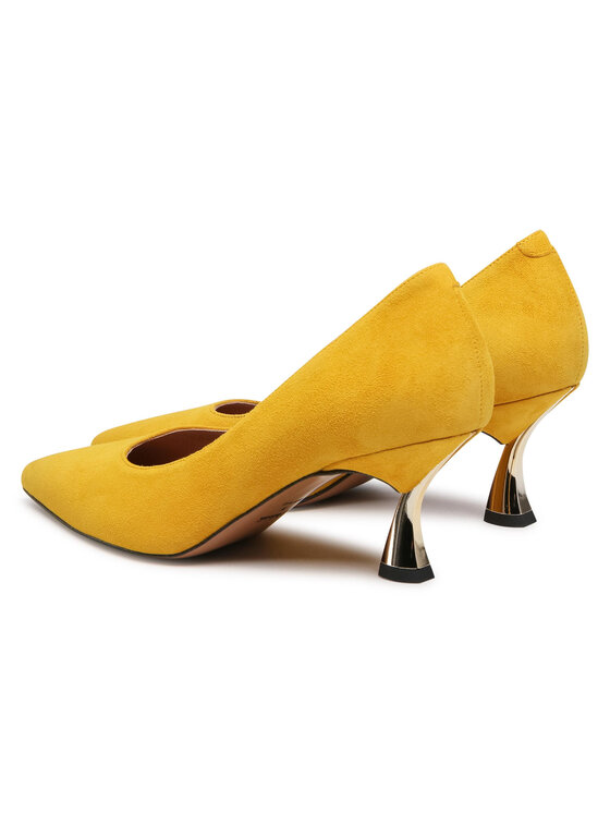 R.Polański Обувки на ток R.Polański 1210 Жълт