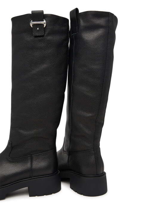 Calvin Klein Ботуши Calvin Klein Chunky High Boot Lth Hdw HW0HW03201 Черен