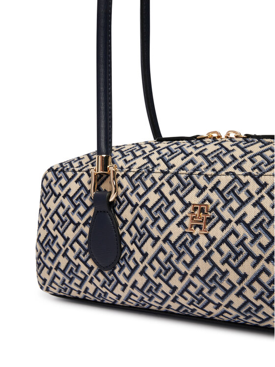 Tommy Hilfiger Дамска чанта Tommy Hilfiger Th Grace Shoulder Bag Jacquard AW0AW18752 Син