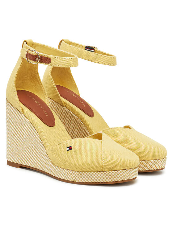 Tommy Hilfiger Pantofi Tommy Hilfiger Flag High Wedge Espad Closed Toe FW0FW08494 Galben