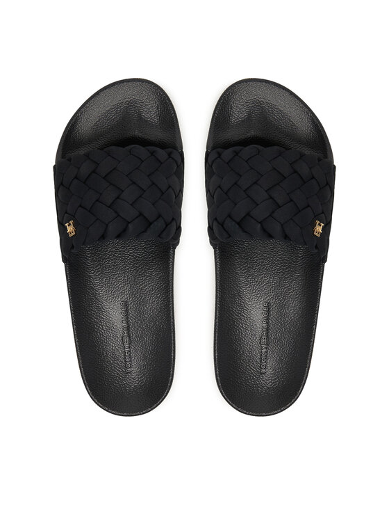 Tommy Hilfiger Nazouváky Tommy Hilfiger Th Braided Pool Slide FW0FW09203 Černá