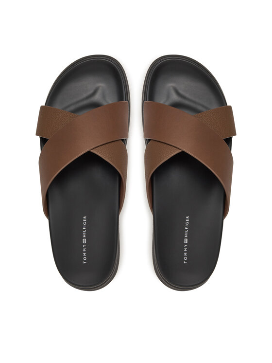 Tommy Hilfiger Klapki Tommy Hilfiger D Density Hilfiger Lth Cc Sand FM0FM05358 Brązowy
