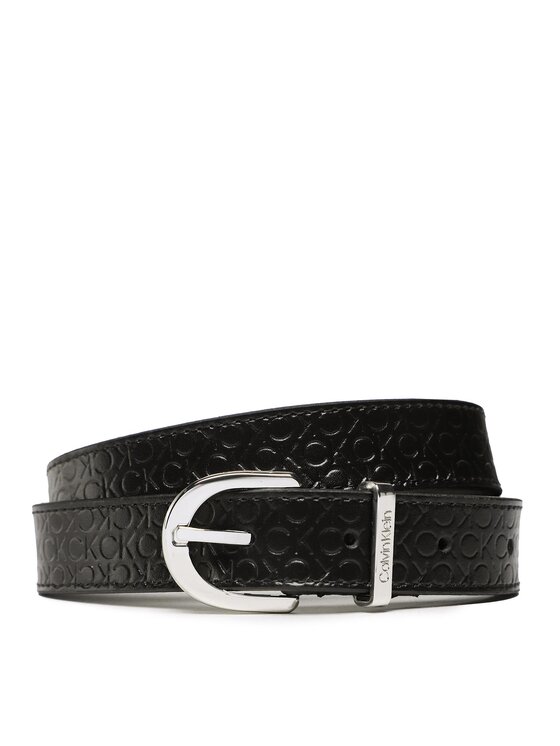 Calvin Klein Dámsky opasok Calvin Klein Ck Must Rnd Belt 25mm Embossed K60K610385 Čierna