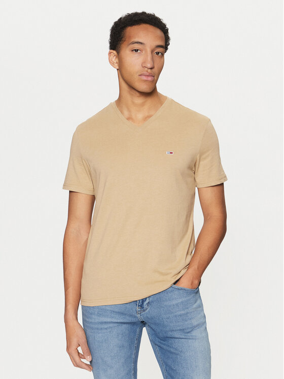 Tommy Jeans Tommy Jeans T-shirt Jaspe DM0DM20364 Bež Slim Fit