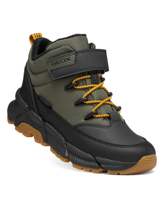 Geox Schnürschuhe Geox J Flexyper Plus Boy B Abx J66LCA 0FUME C3009 S Dunkelgrün