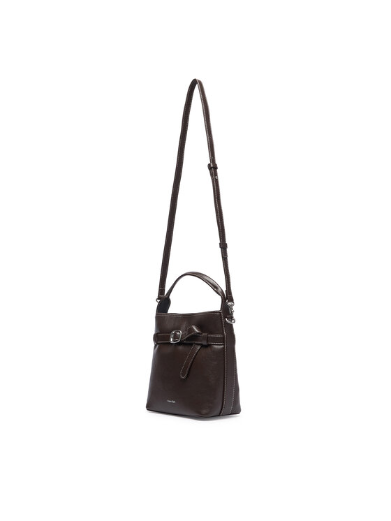 Calvin Klein Rankinė Calvin Klein Buckle Mini Bucket Crossbody LV04F3550G Ruda