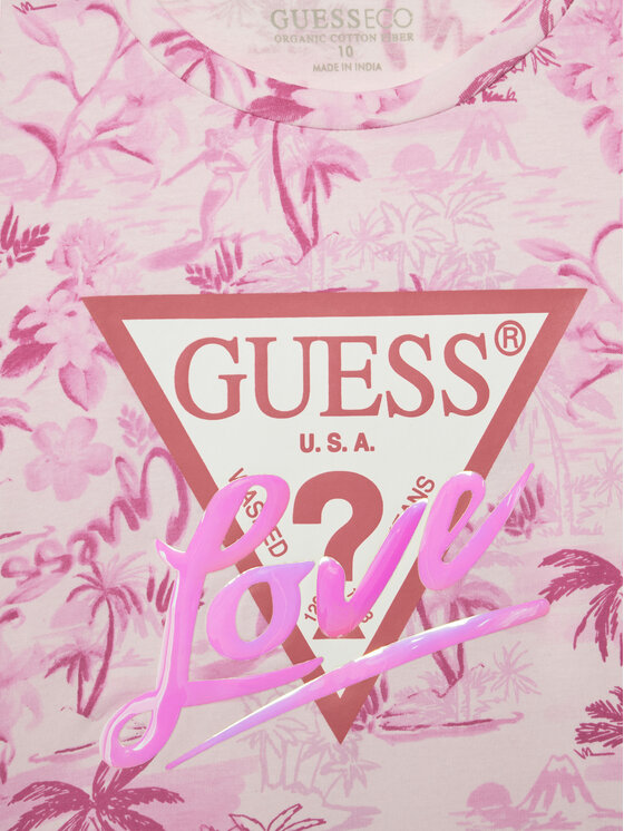 Guess Guess Футболка J5GI10 K6YW4 Рожевий Regular Fit