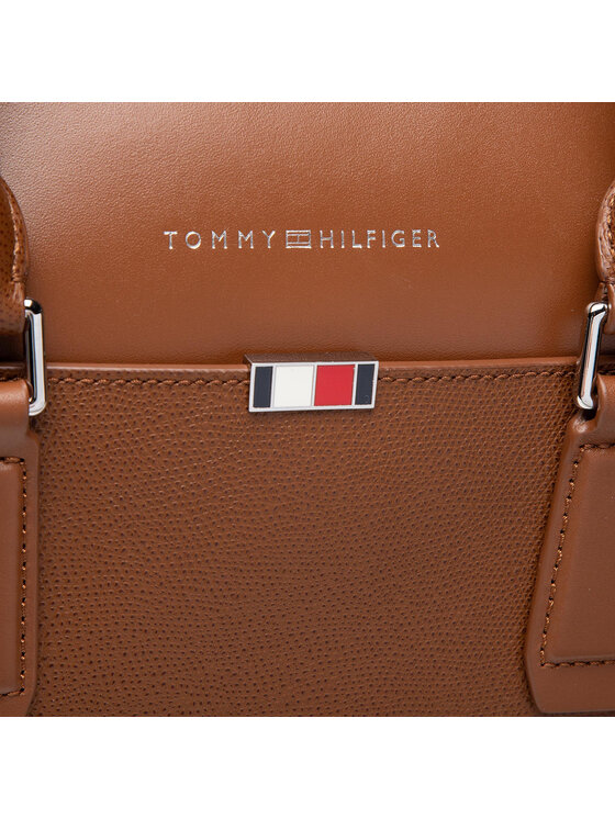 Tommy Hilfiger Torba za laptop Tommy Hilfiger Business Leather Slim Comp AM0AM068420 Smeđa
