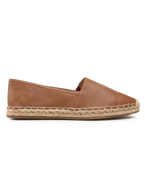 Tommy Hilfiger Εσπαντρίγιες Tommy Hilfiger Feminine Leather Espadrille FW0FW05653 Καφέ