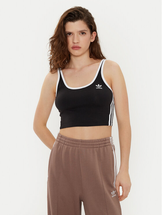 adidas adidas Топ adicolor 3-Stripes JD4612 Чорний Slim Fit