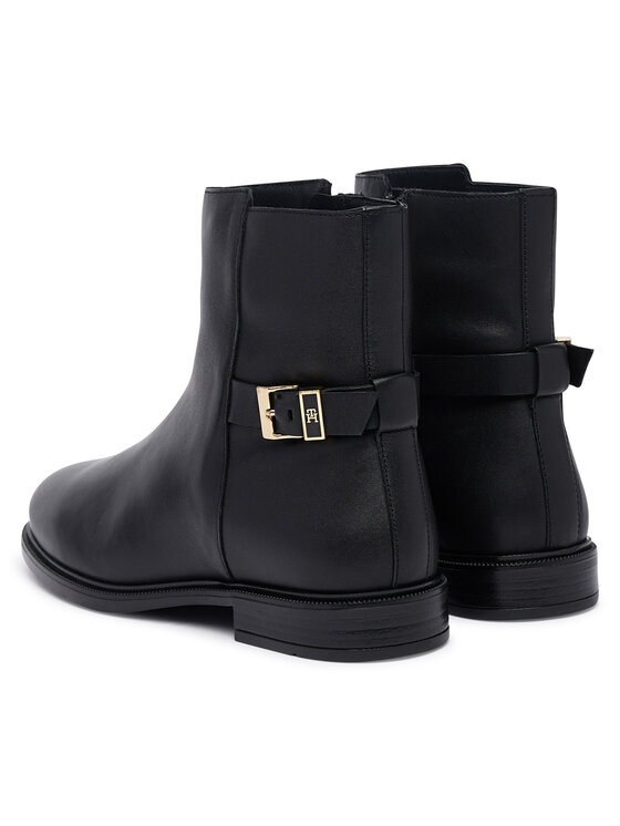 Tommy Hilfiger Stivaletti Tommy Hilfiger Th Buckle Leather Ankle Boot FW0FW09486 Nero