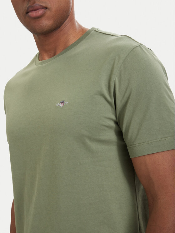 Gant Gant Camiseta Shield  2003184 Verde oscuro Regular Fit