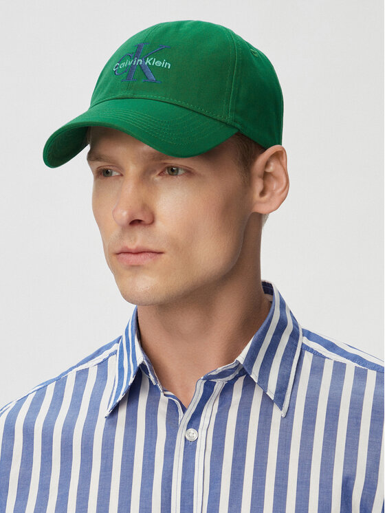 Calvin Klein Cepure ar nagu Calvin Klein Monologo Embroidery Baseball Cap LV04G5004G Zaļš