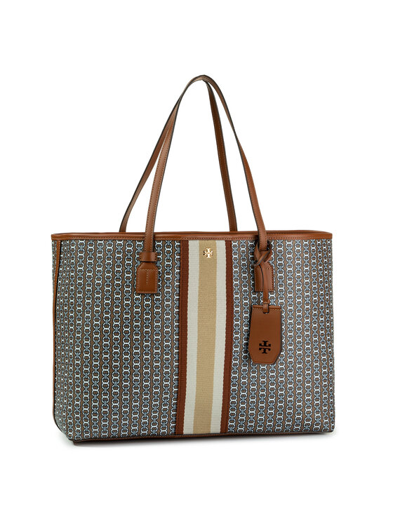 Tory Burch Ročna torba Tory Burch Gemini Link Canvas Tote 53303 Rjava